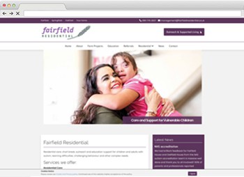 Fairfield Residential and Care - Child and Young Adult Residential Care Website website design