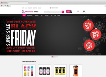 Clearance Direct - Branded Products Website website design