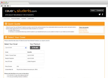 cover4insurance - insurance website development website design