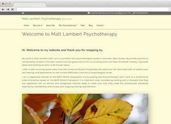 Matt Lambert Psychotherapy - Counselling and Psychotherapy Website Design website design