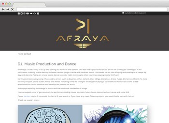 Afraya DJ - DJ Website Design Manchester website design