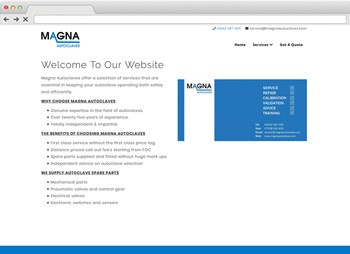 Magna Autoclaves - Machinery Servicing and Repair Website Development website design