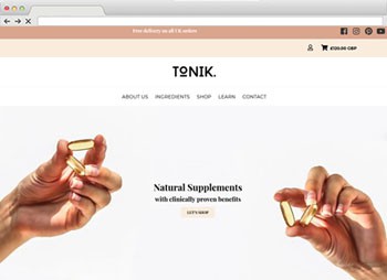 The Tonik UK - Supplements Website Design website design