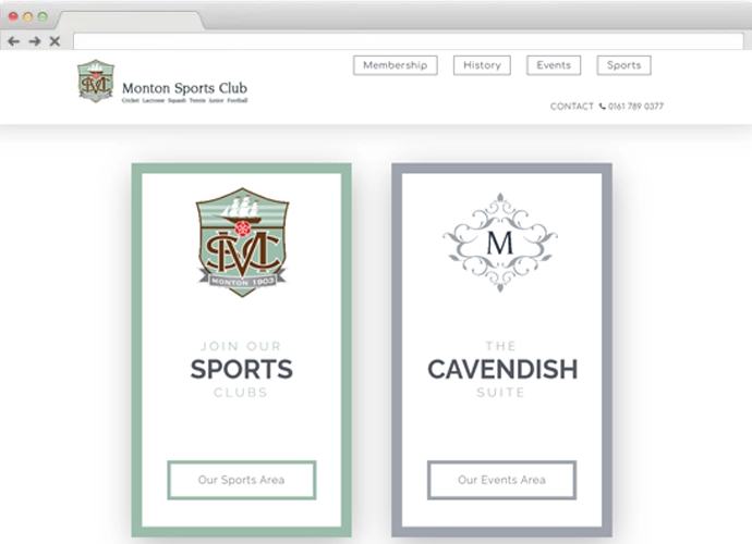 Sports and Events website design