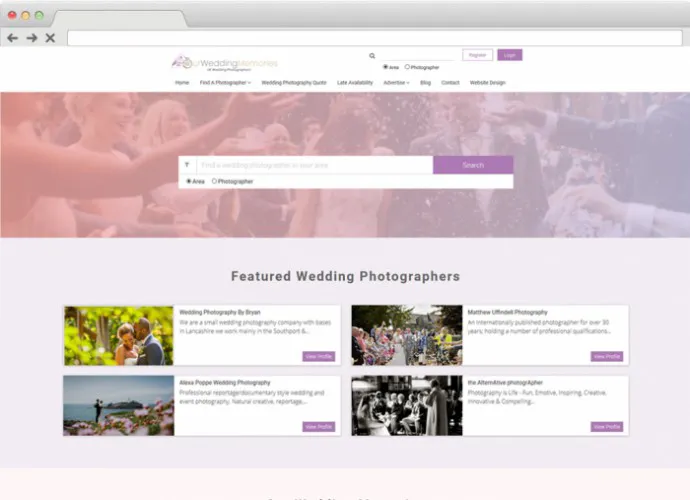 wedding directory website development