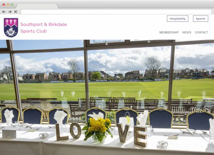 Sports club website design
